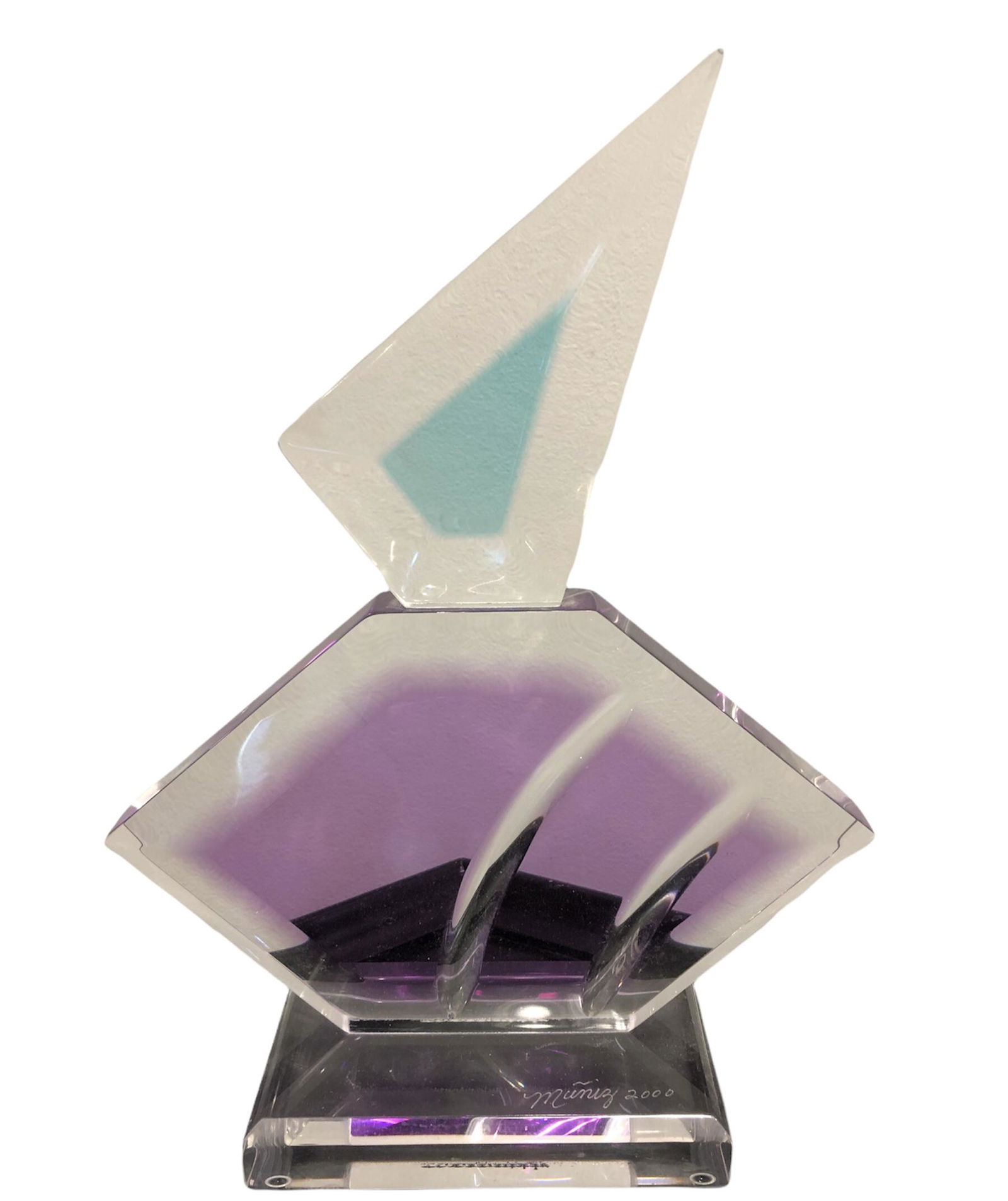 Signed Muniz Post Modern Lucite Sculpture (1 of 2)