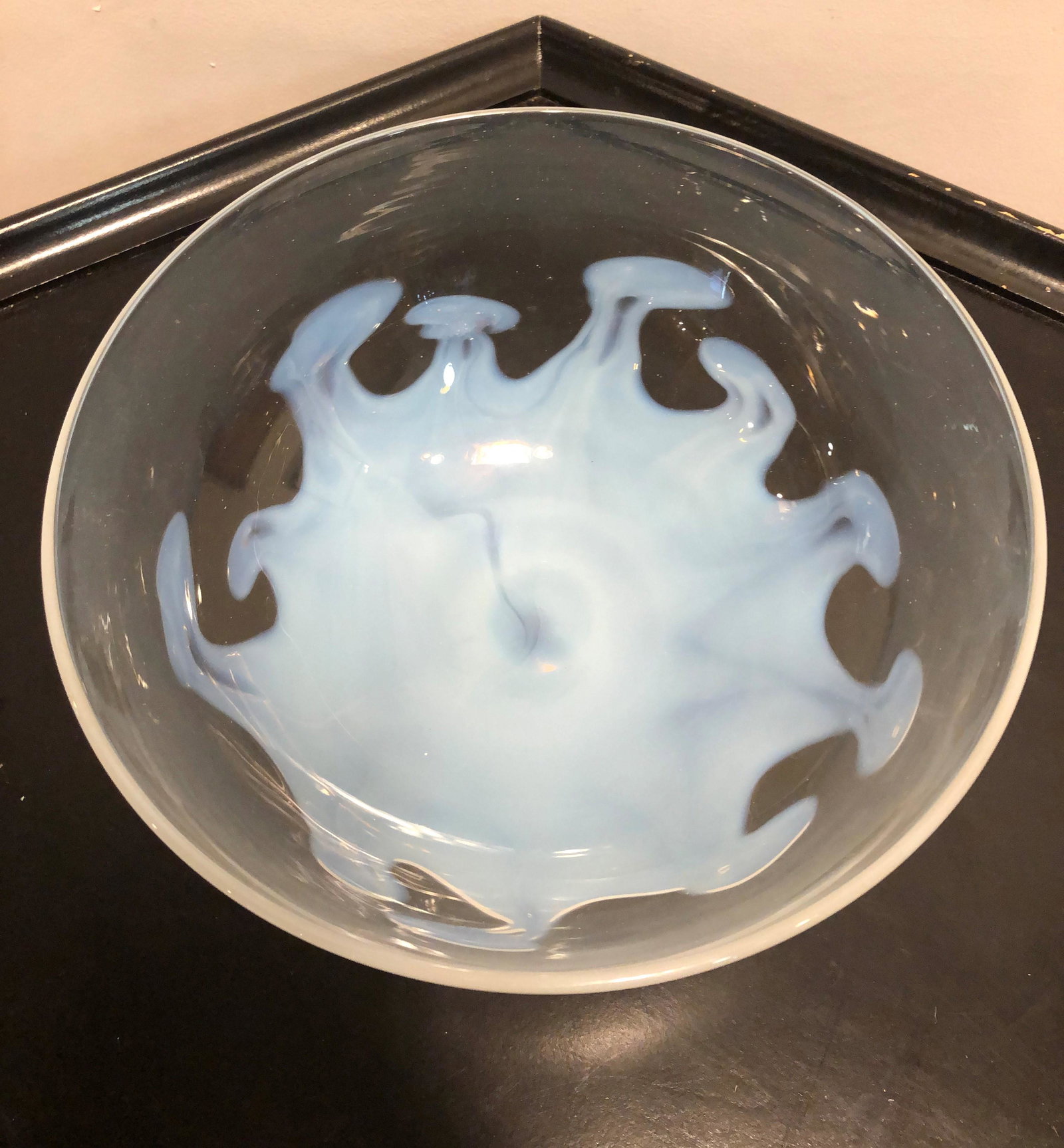 Unsigned Post Modern Murano Bowl: 10in diameter and 4in tall