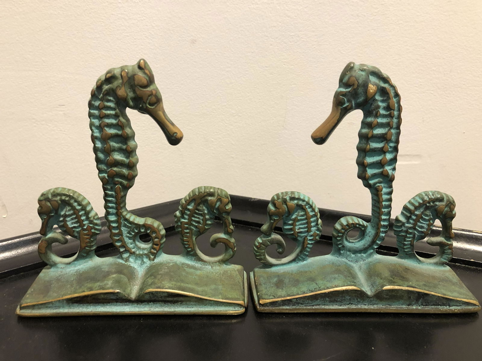 Art Deco Bronze Seahorse Bookends (1 of 4)