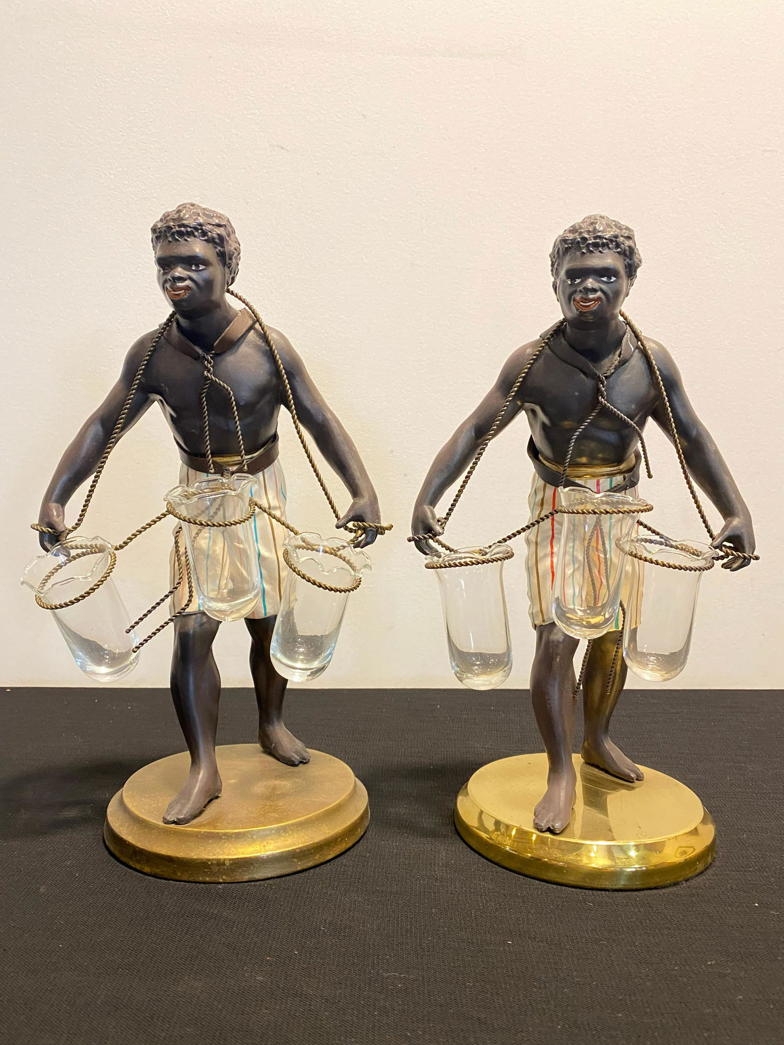 Pair PETITE CHOSES Blackamoor Nubian Figural Statues (1 of 4)