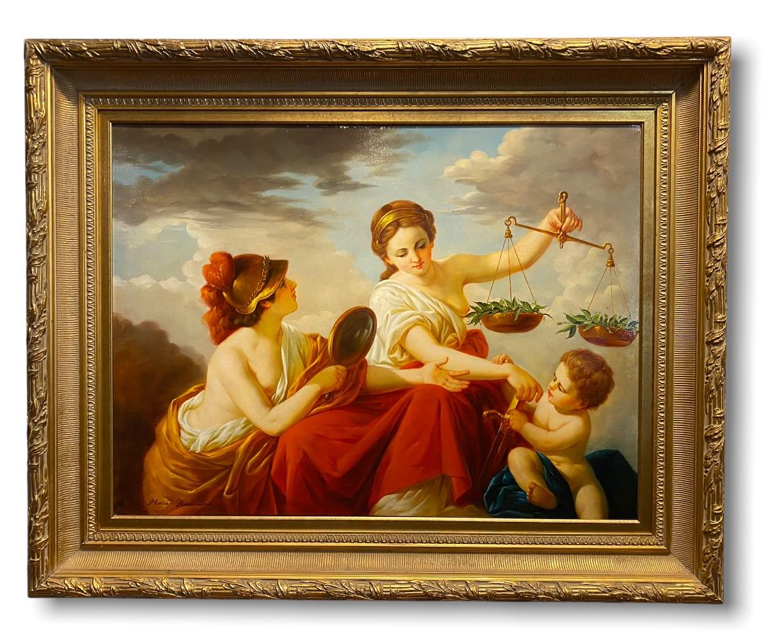 Large Classical Contemporary Oil on Canvas of Roman (1 of 3)