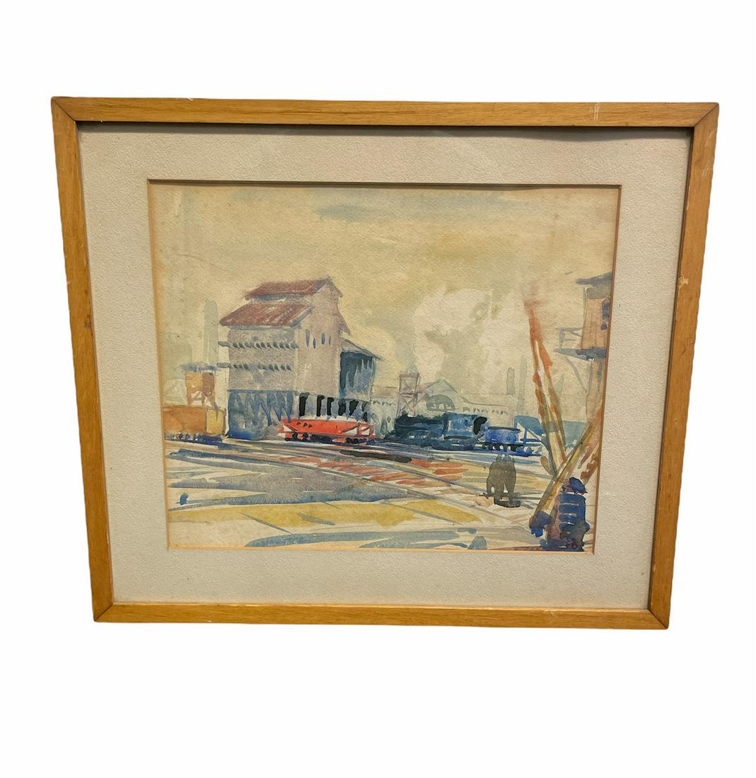 Attr FRANCIS CHAPIN Watercolor: 14.5 in long x12.5 in tall in frame, 10.5 long x 8.5 in tall without frame