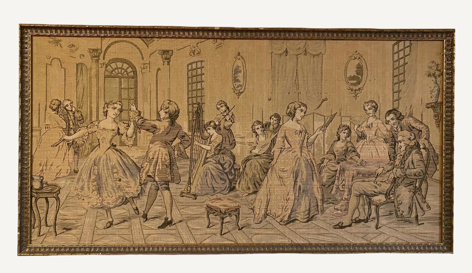 Belgian Tapestry Depicting a Parlor Scene (1 of 5)
