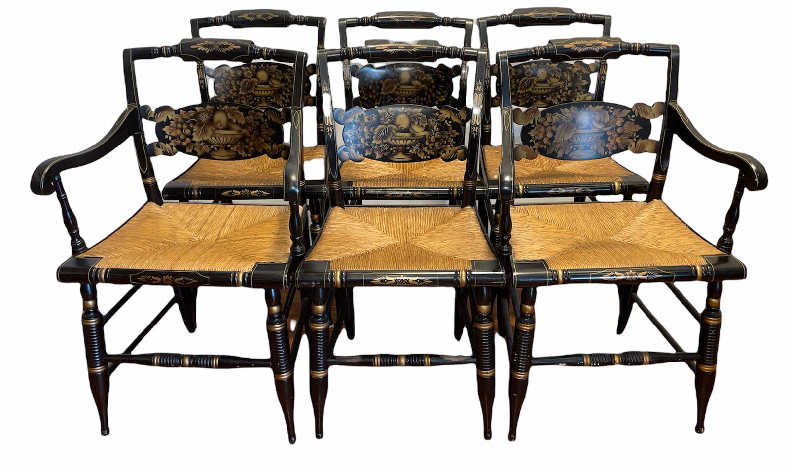 Set 6 Signed HITCHCOCK Dining Chairs (1 of 6)