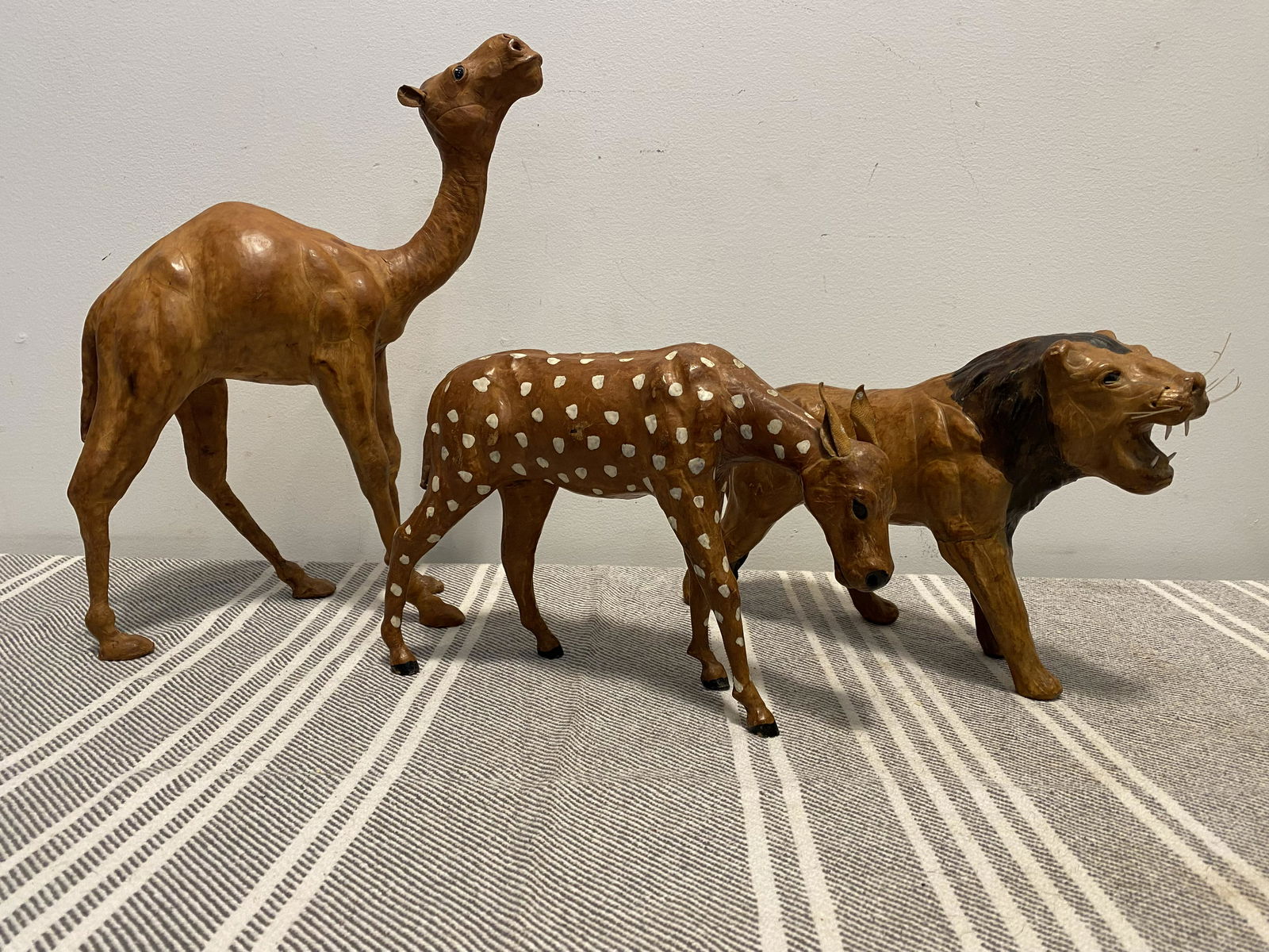 Mid Century Leather Animal Statues (1 of 7)