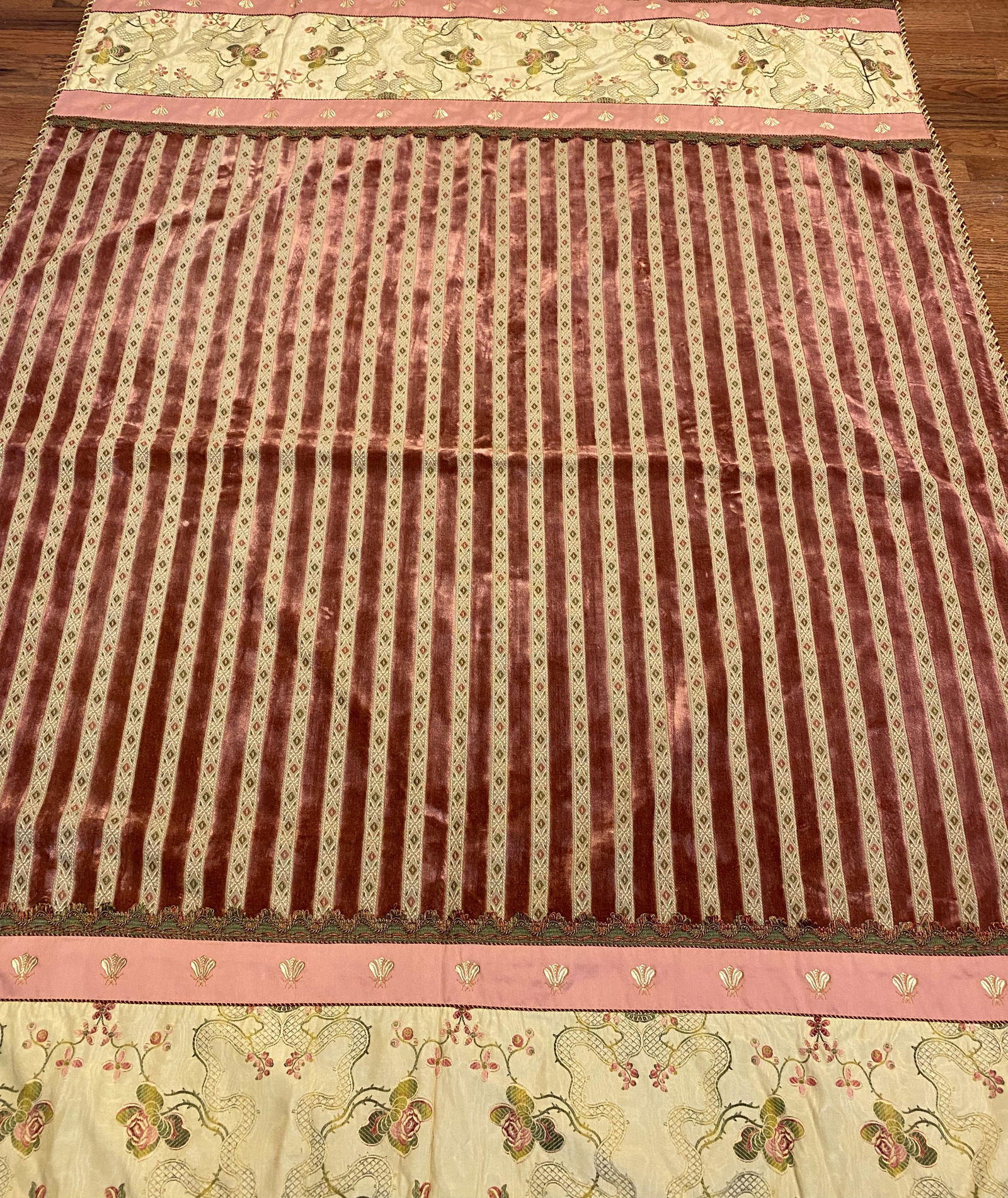 French Pink Velvet Tapestry Throw (1 of 5)
