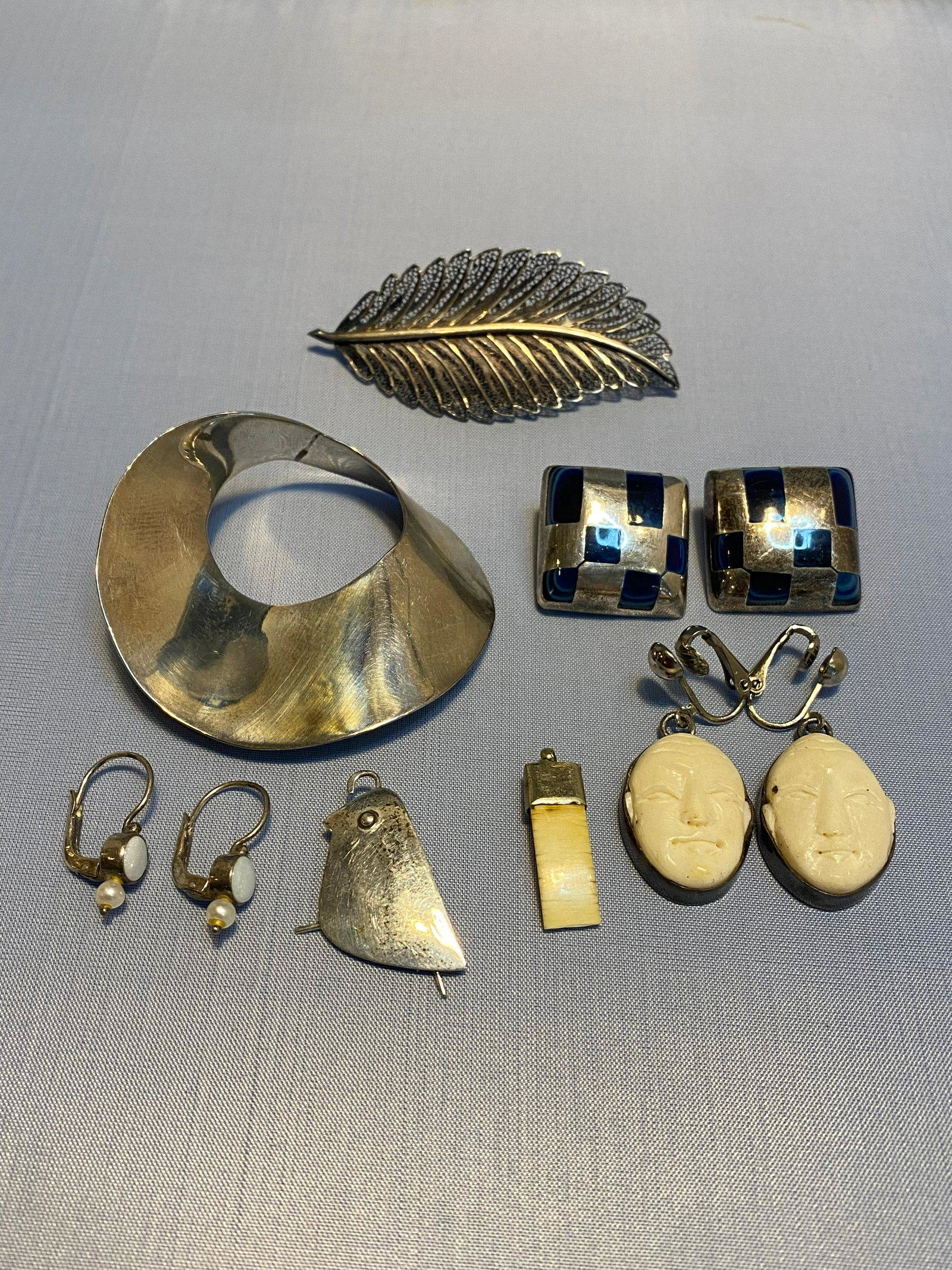 Sterling Ethnic Marcasite Jewelry Lot: mostly sterling