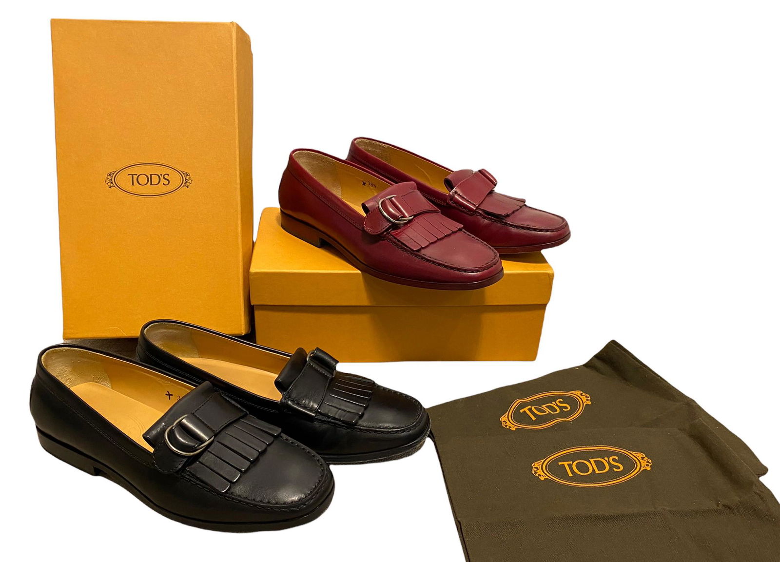 2 TOD'S Bowen Loafers Sz 8.5: slightly worn