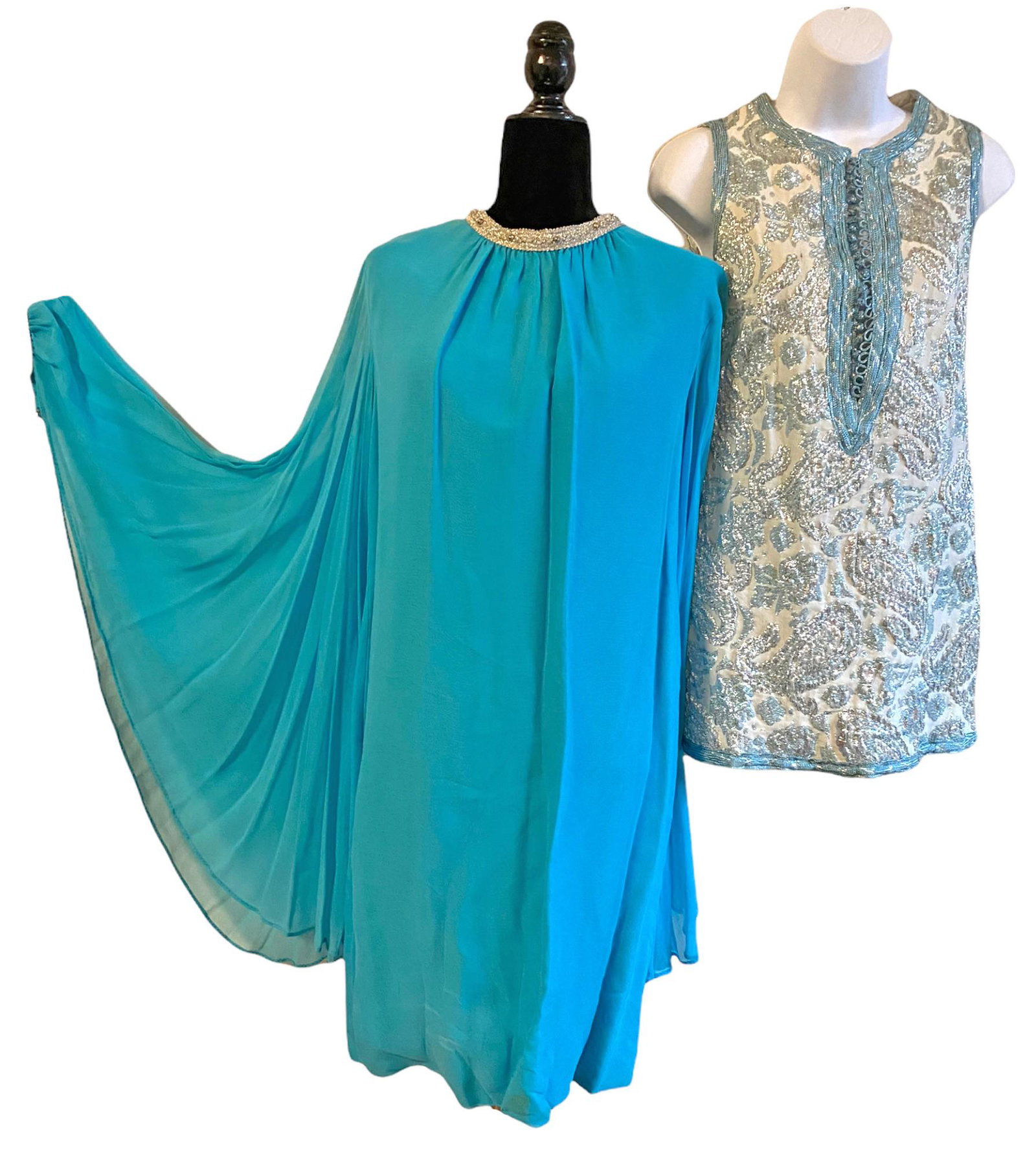 2 pc 1960's Cocktail Dress & Mini Dress (1 of 7)