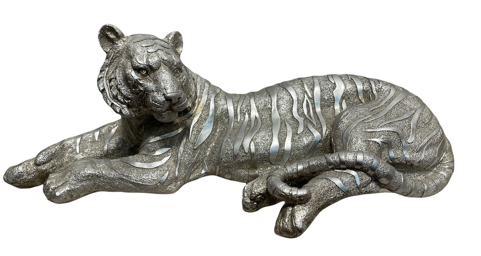 Post Modern Silver Tiger Statue (1 of 2)
