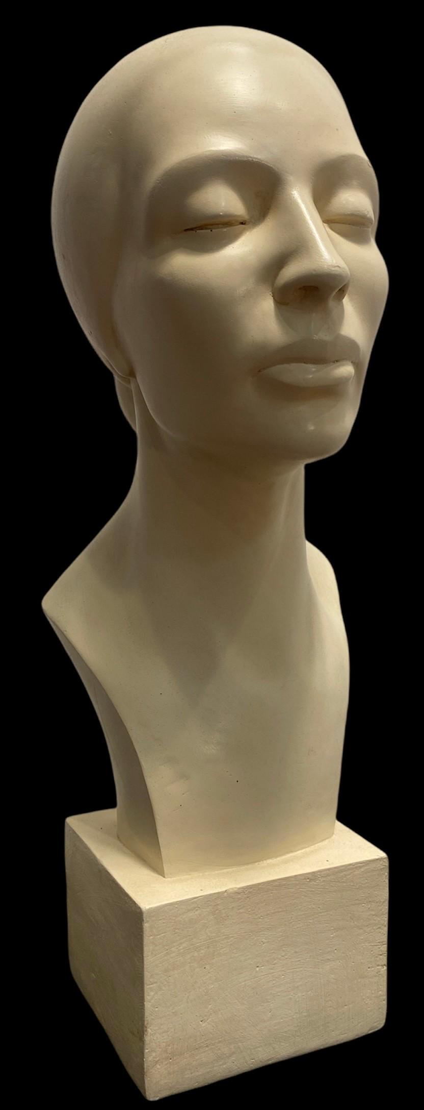 Mid Century White Bust of Woman (1 of 6)