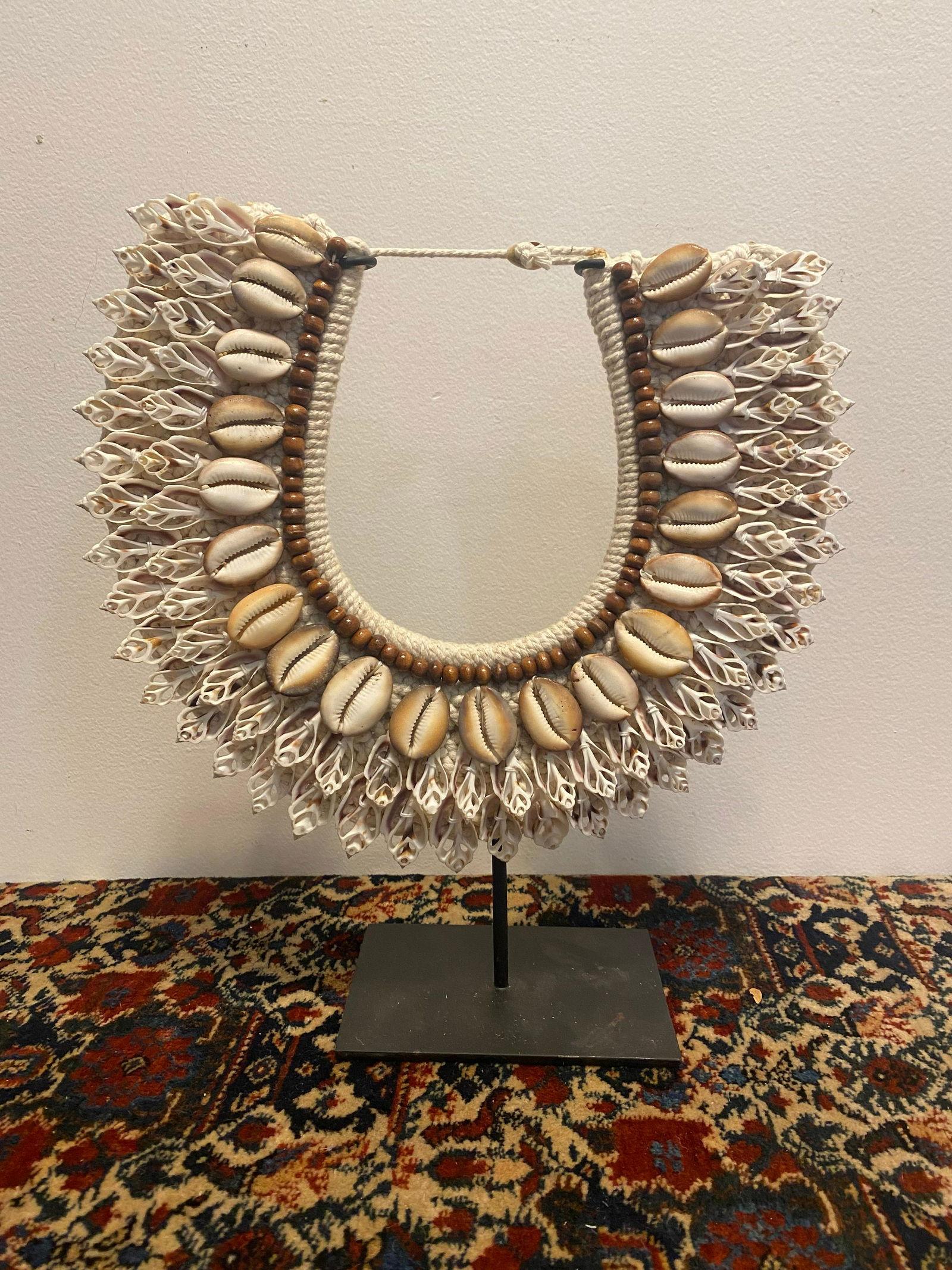 20th Large Cowrie Shell Necklace on Stand (1 of 4)