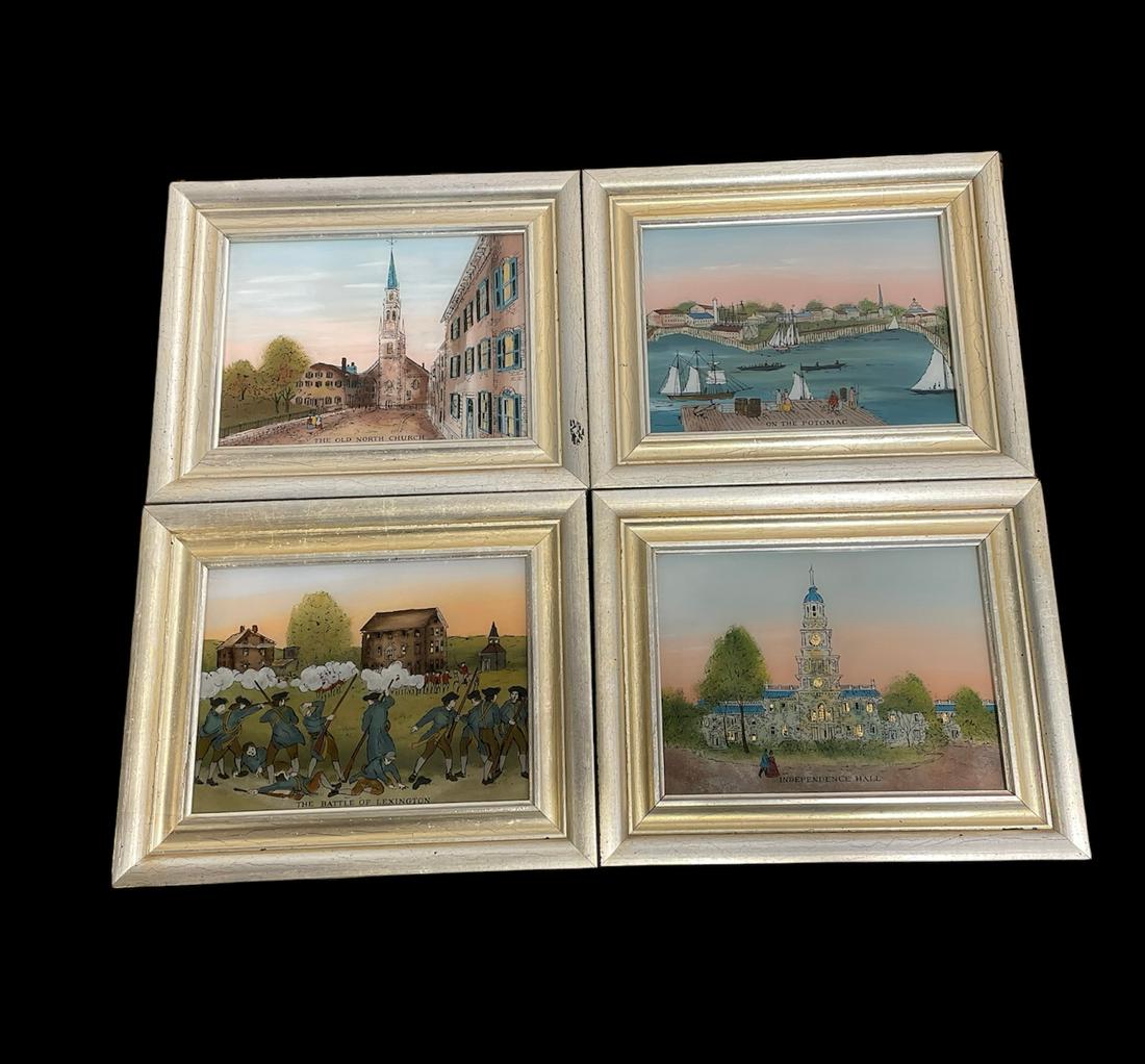 4 Limited Edition Daughters of the Revolution Reverse Painted (1 of 2)