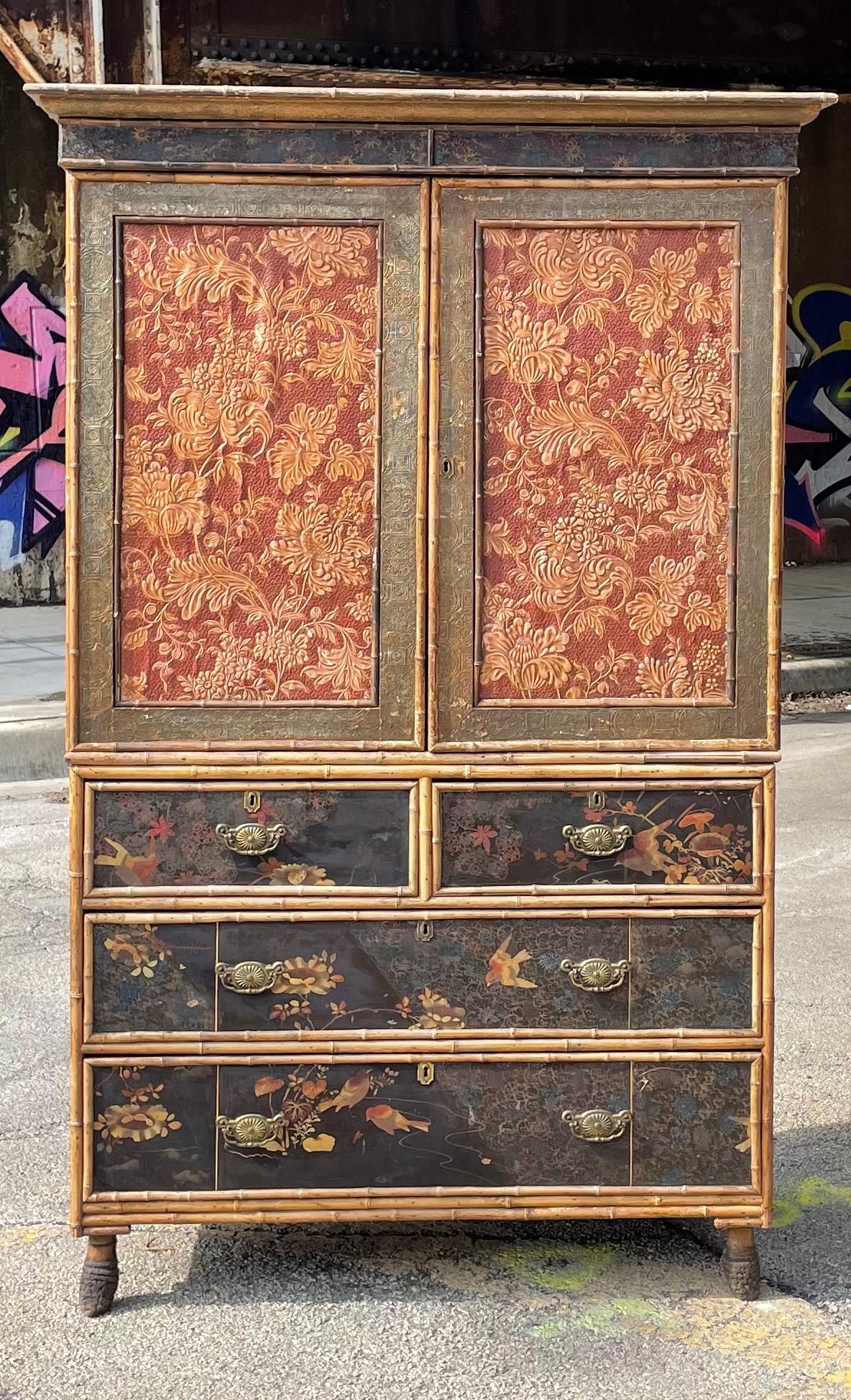 Impressive Chinoiserie Bamboo Cabinet (1 of 11)