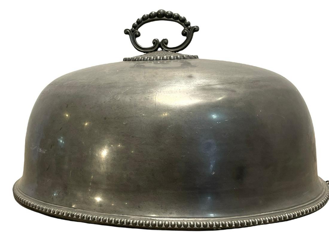 19th C Large Pewter Food Dome (1 of 2)