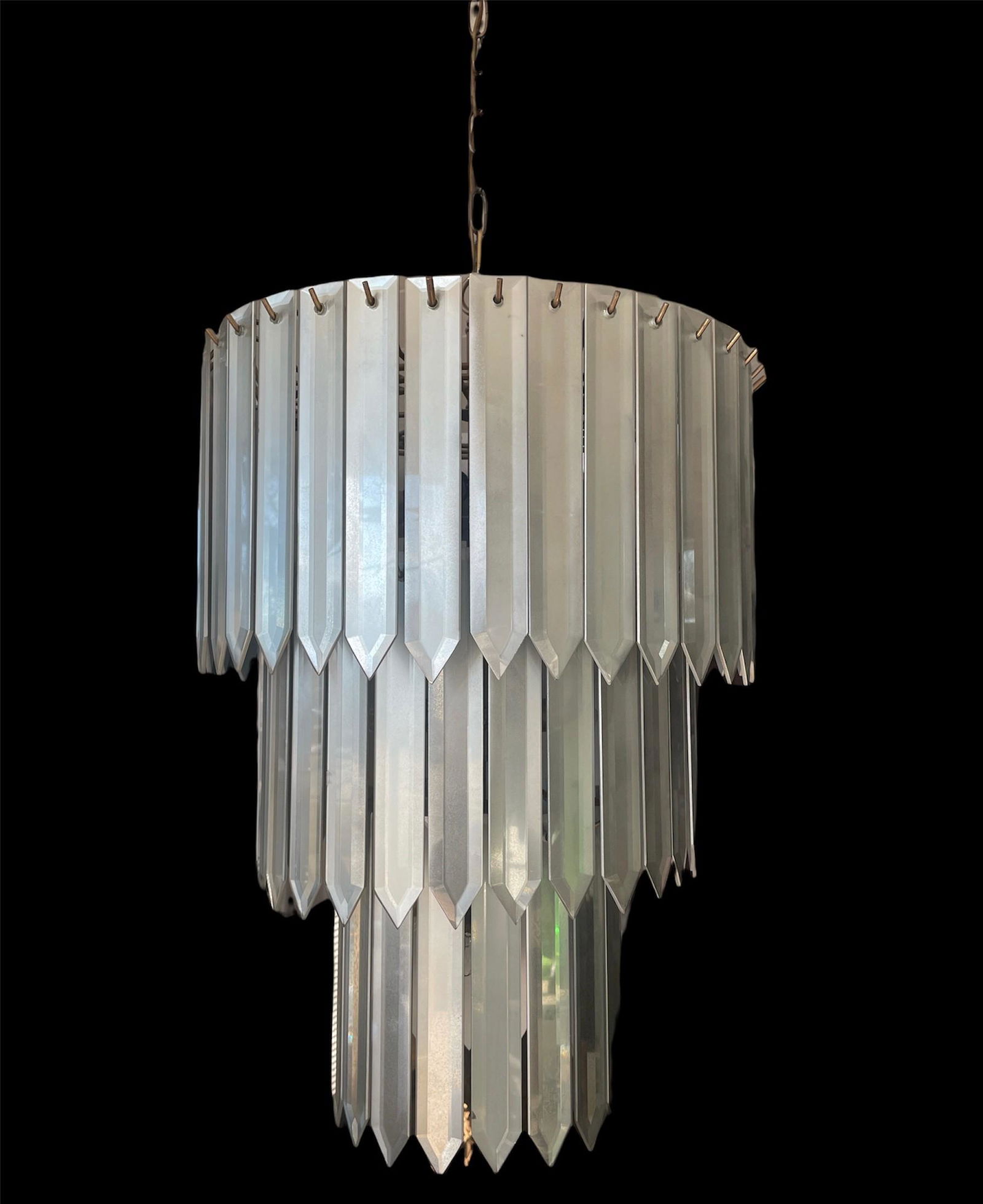 Contemporary Faceted Wedding Cake Silver Chandelier (1 of 2)