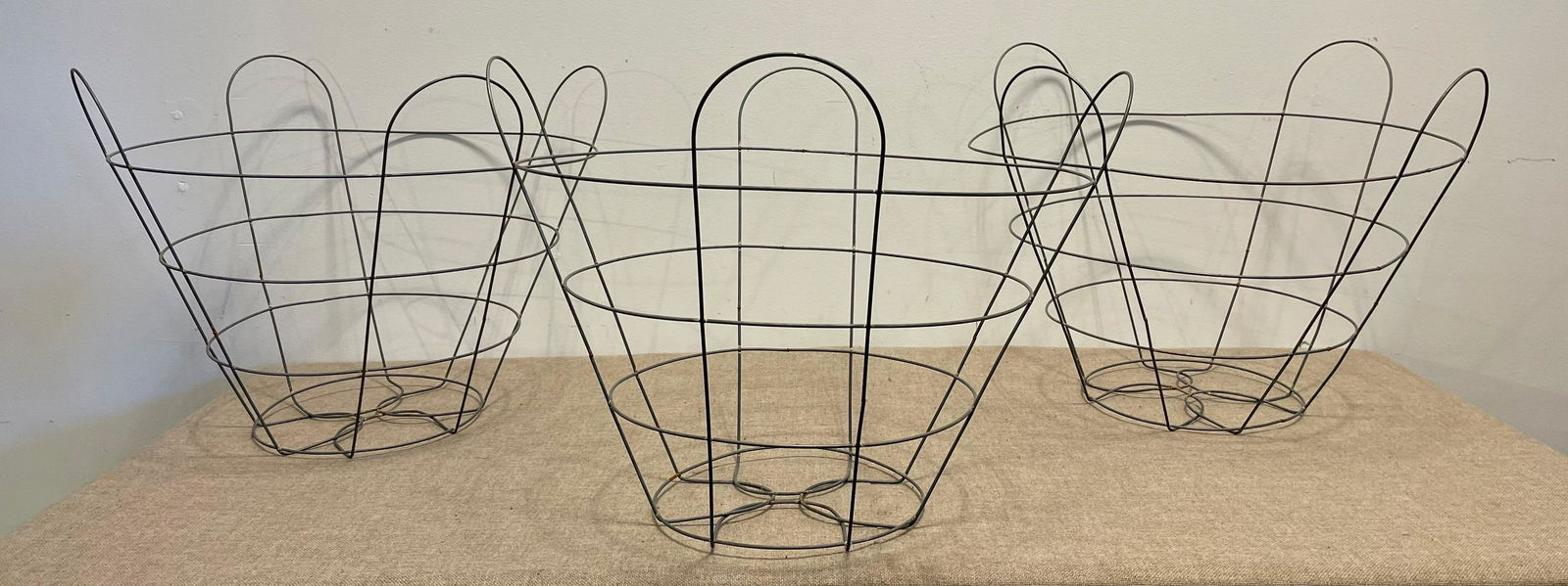 Collection Old Farmhouse Stackable Wire Baskets 1930's (1 of 4)