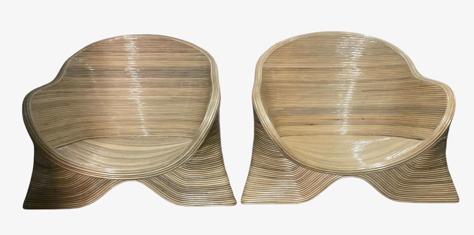 Pair GABRIELLA CRISPI Style Rattan Chairs (1 of 5)