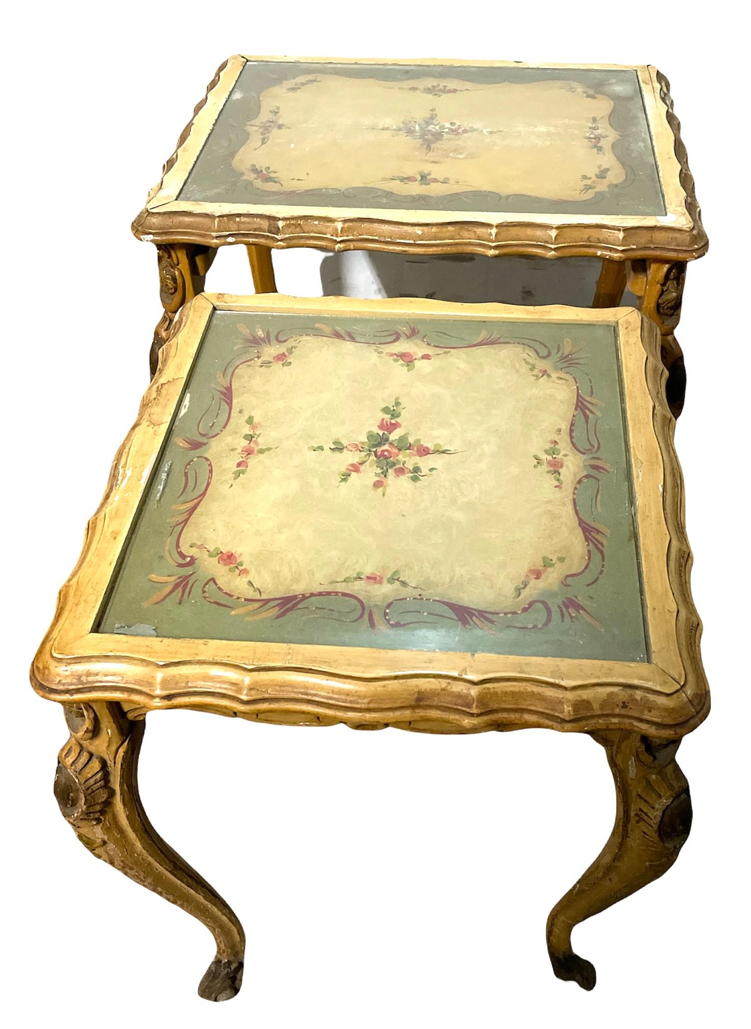 French Provincial Hand Painted Nesting Tables (1 of 5)