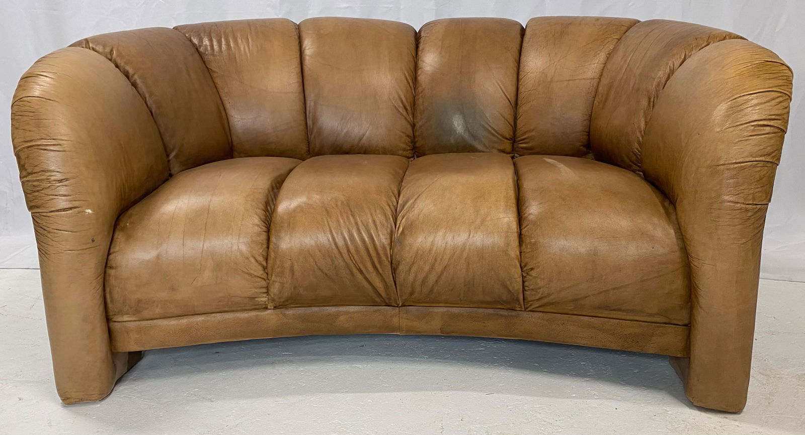 Post Modern Brown Leather Sofa #2 (1 of 5)