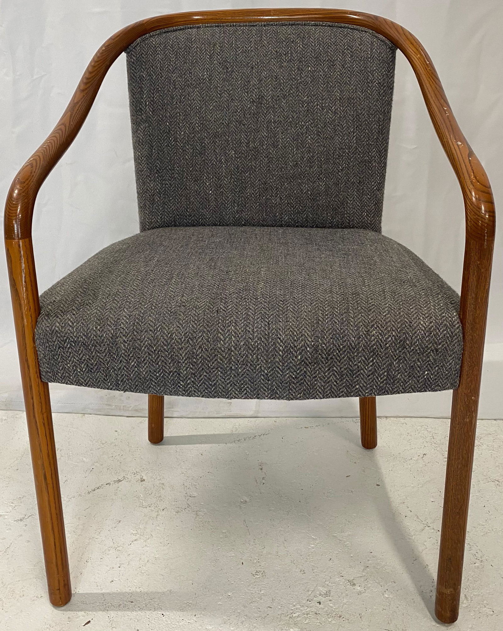 Bentwood Chair by WARD BENNETT by BRICKEL: 32in H to back x 18in H to seat x 23in W x 24in D