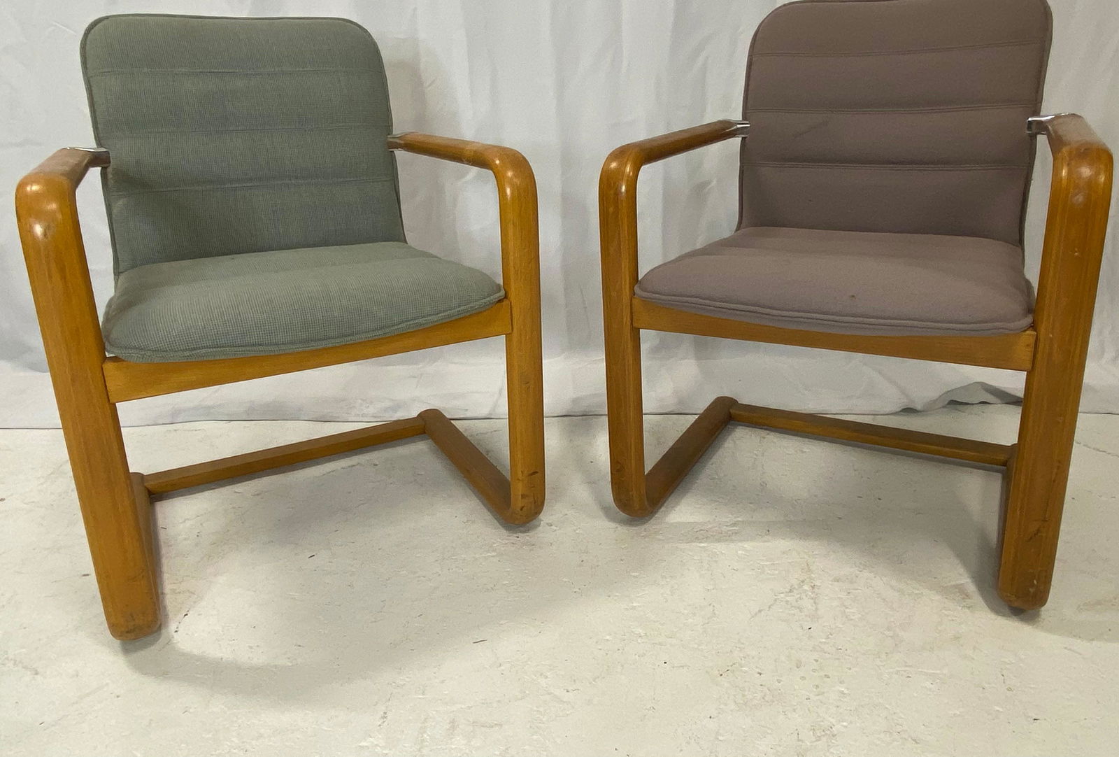 Pair Post Modern Bentwood Cantilever Chairs (1 of 6)