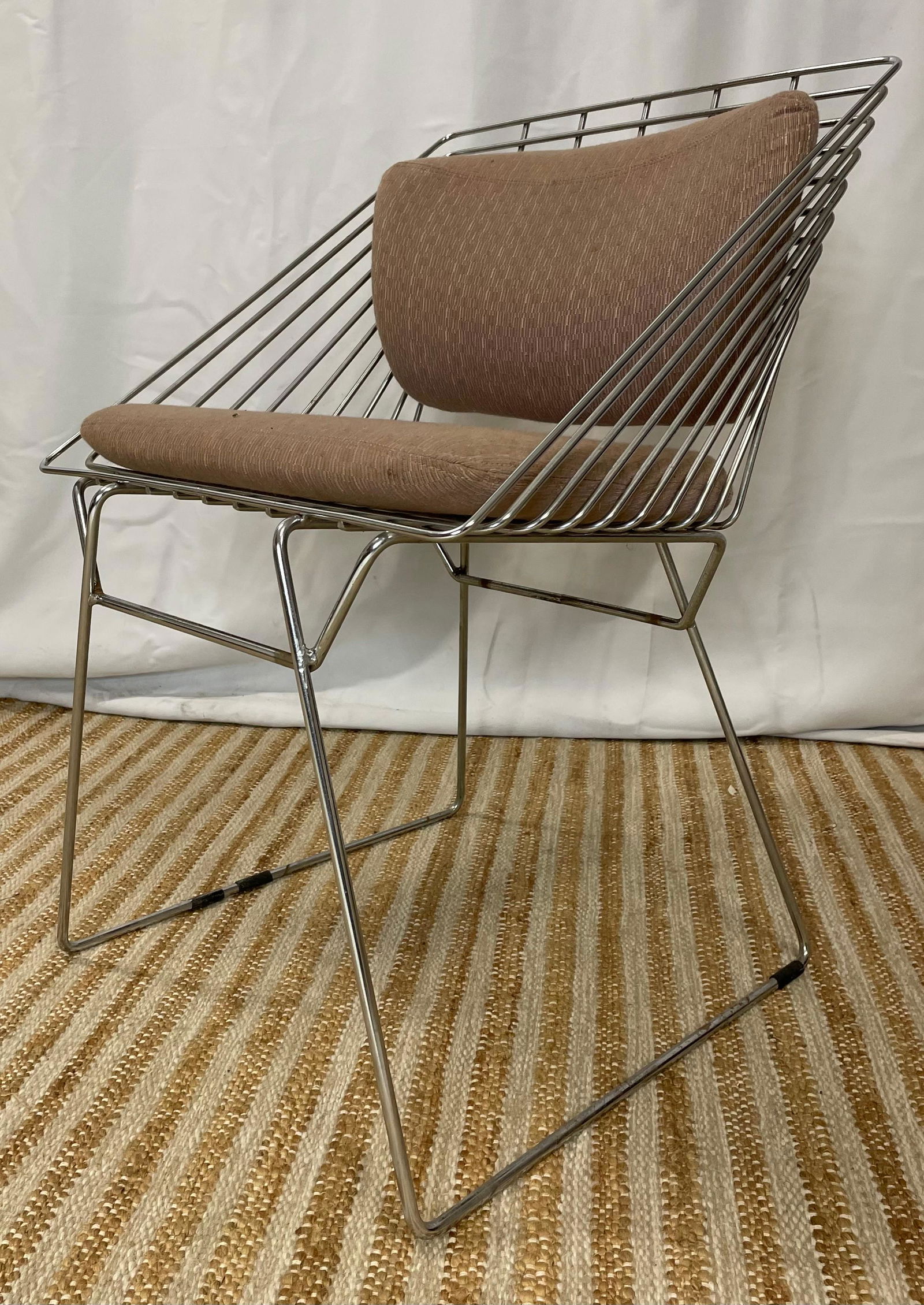 VERNER PANTON for FRITZ HANSEN Chrome Wire Chair: 31in H to back x 20 1/2in H to seat x 20 1/2in W x 23in D Detachable cushions
