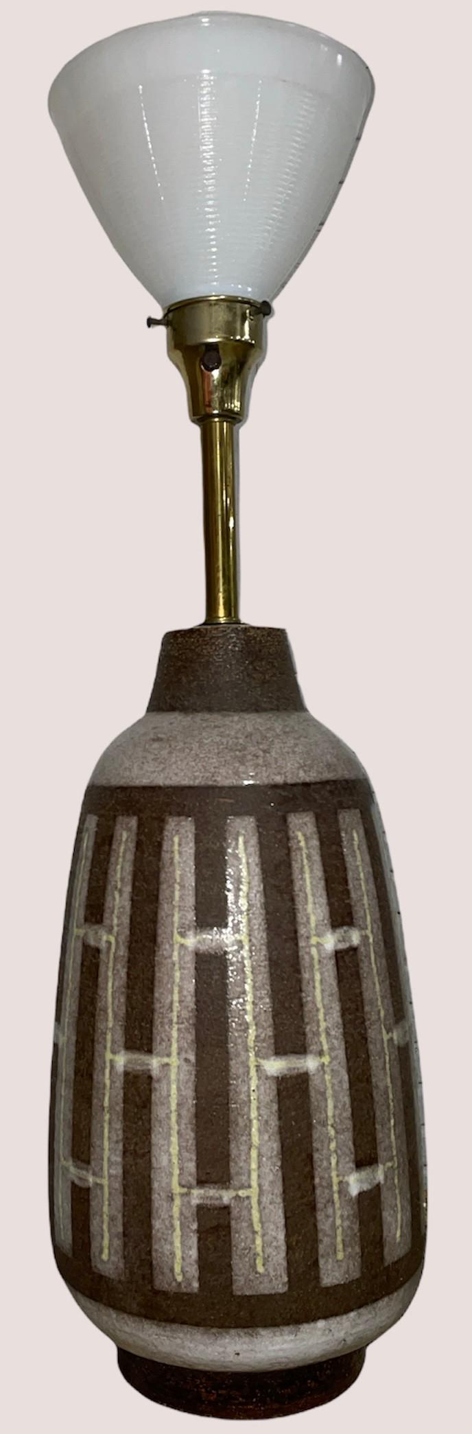 Oversized Mid Century Pottery Lamp (1 of 5)
