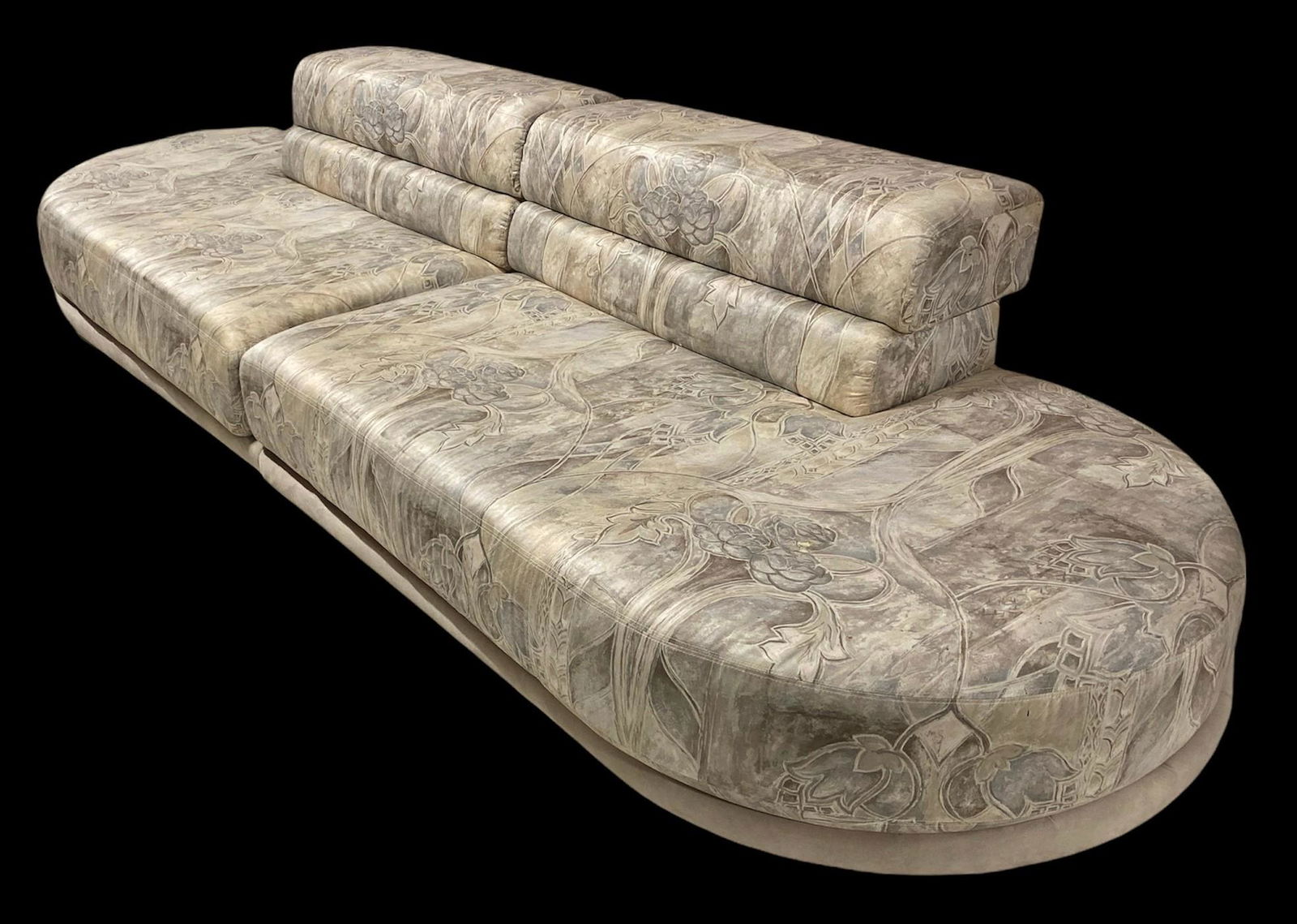 After KAGAN Type 2 Sectional Sofa: 26in H to back x 16in H to seat x 123in across x 38in D