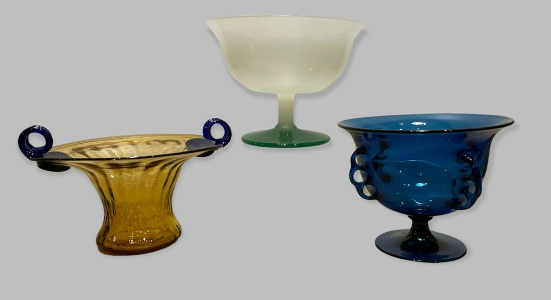 Collection Venetian Glass Compote Vases (1 of 3)