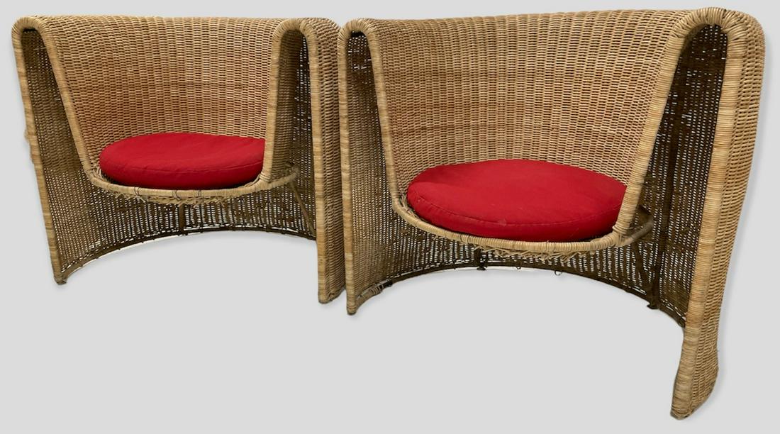 Pair After EERO AARNIO Rattan Chairs (1 of 5)