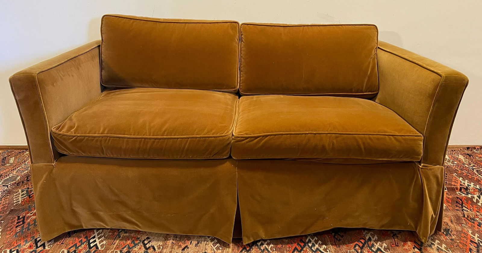 Mid Century Velvet Loveseat (1 of 4)