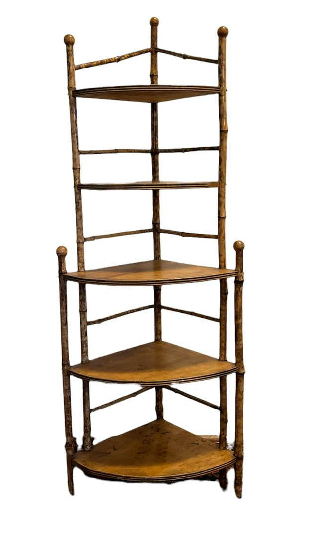 Victorian Bamboo Corner Shelf (1 of 5)