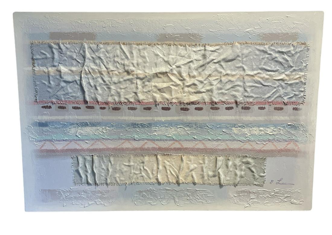 Large Scale signed E LEE Post Modern Mix Media Art (1 of 4)