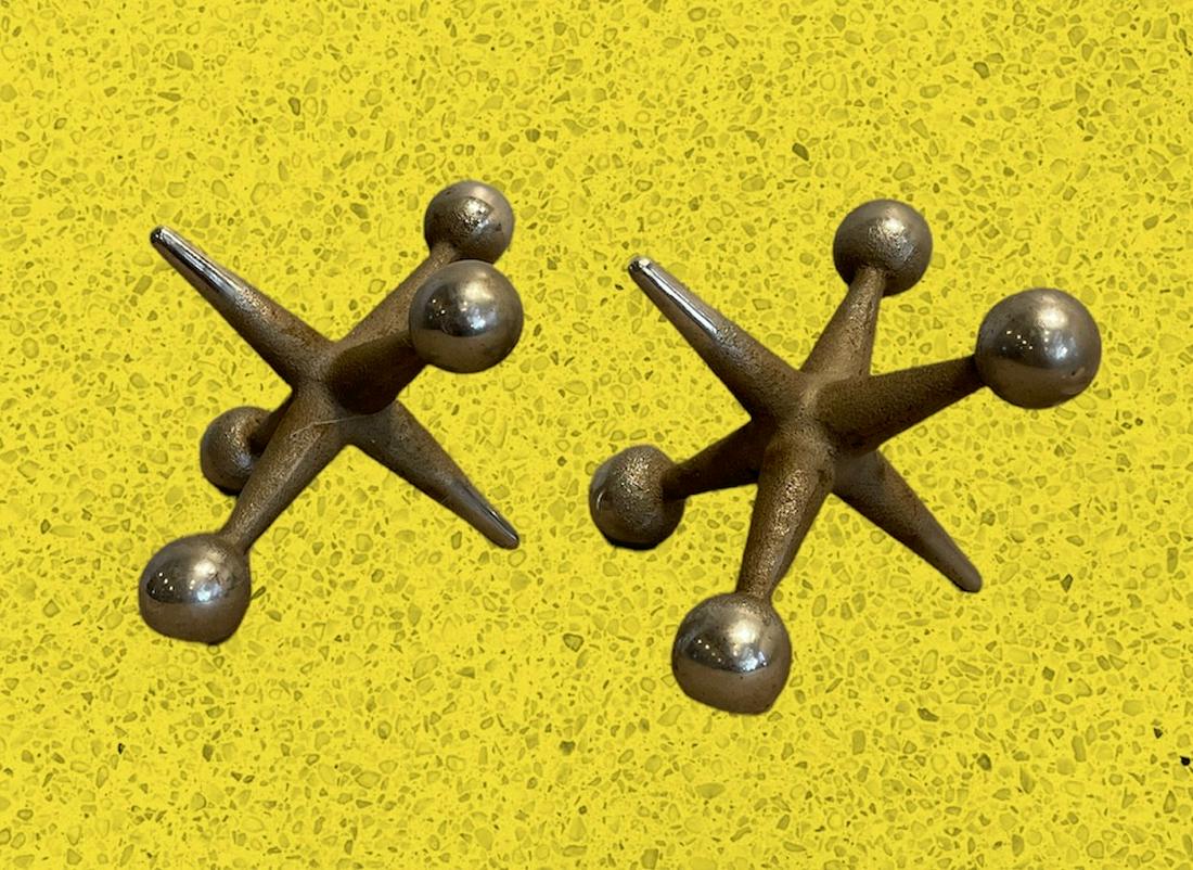 Mid Century BILL CURRY JAKS JACKS Sculpture Bookends (1 of 2)