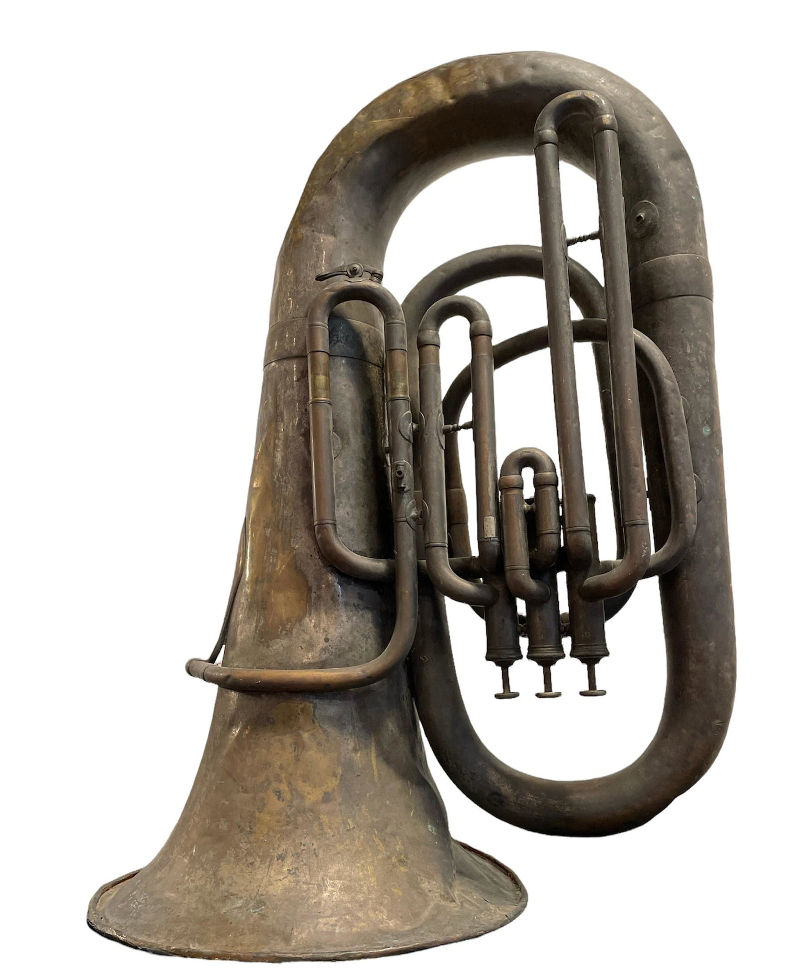 JULES DURAND PARIS Antique Brass Baritone: 26.25in H x 20in W