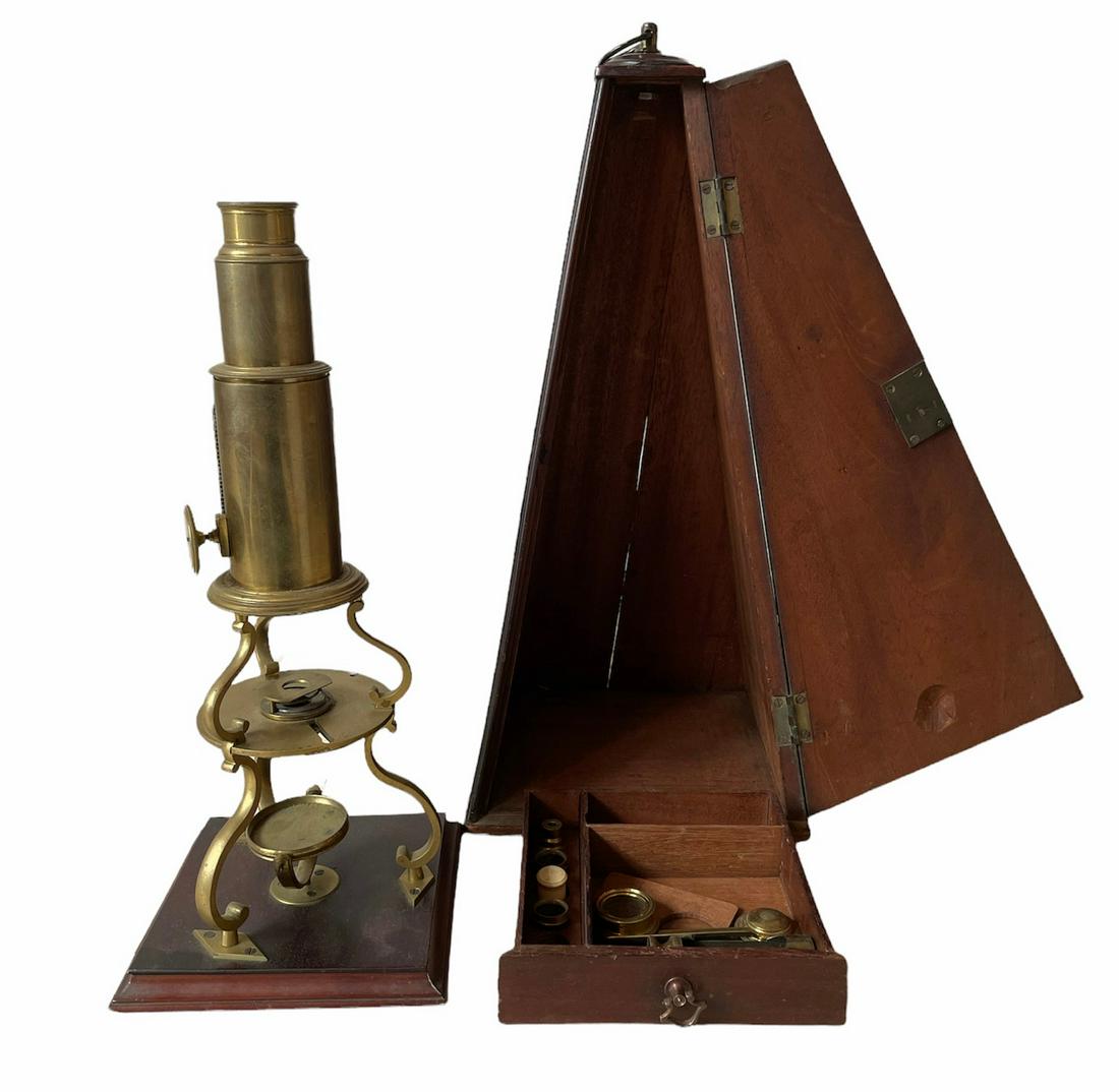 Obscure 19th C. CULPEPPER Brass Microscope (1 of 4)