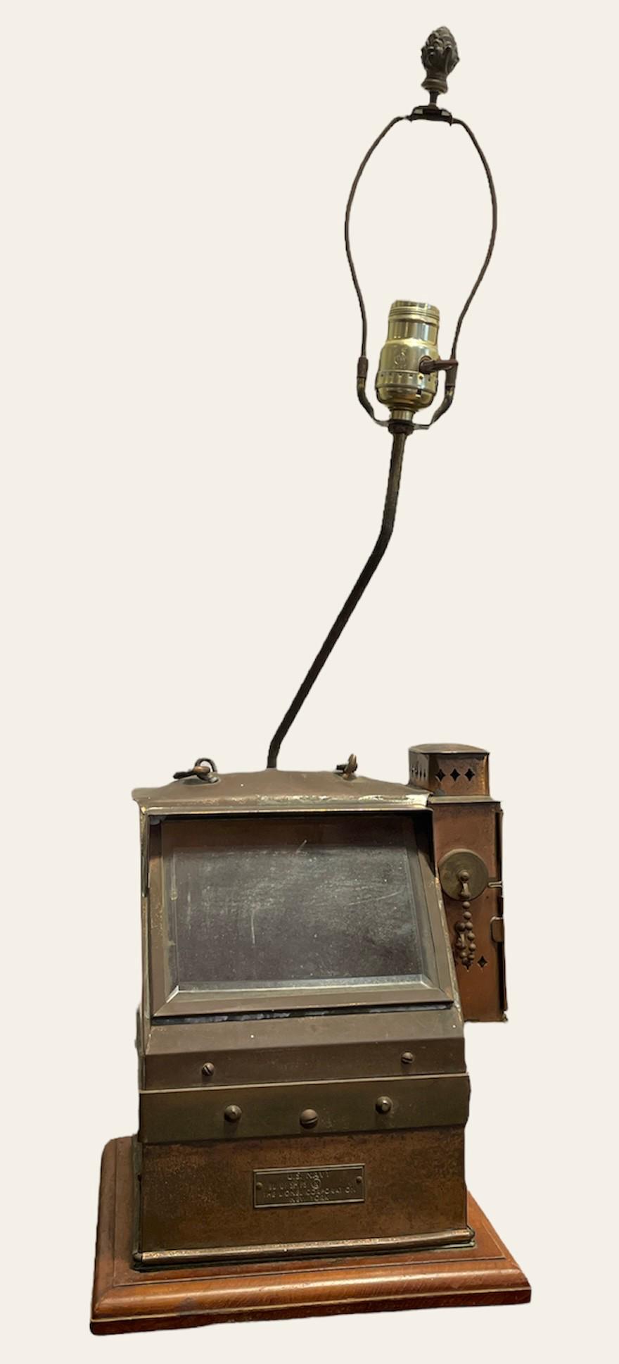 Converted U.S. NAVY LIONEL Co. Brass and Copper Binnacle and Lantern Lamp (1 of 7)