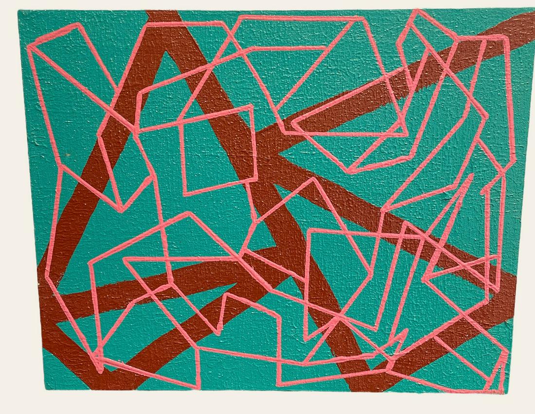 Signed ROBERT SEALOCK  Abstract Oil on Canvas Titled "Arise" 1981 (1 of 2)