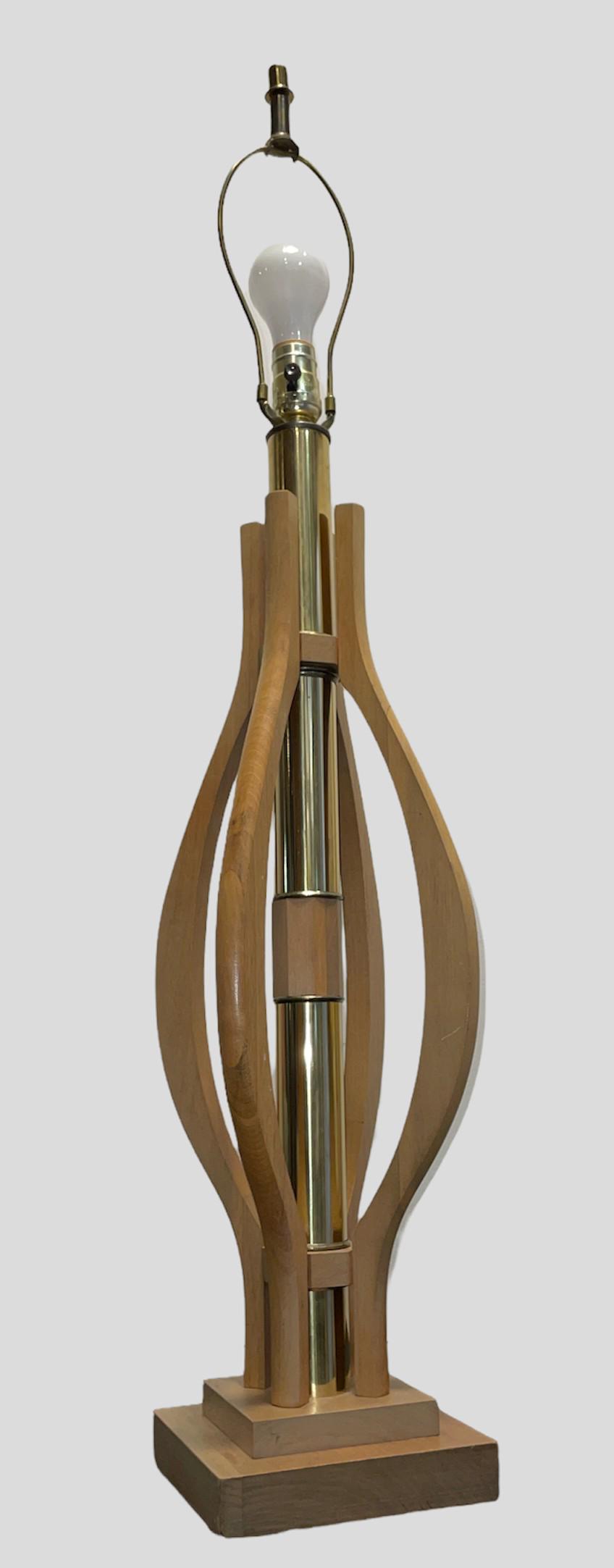 Mid Century Danish Modern Wooden Table Lamp (1 of 7)
