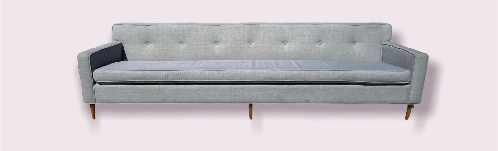 IMO EDWARD WORMLEY for DUNBAR Sofa in Light Grey Upholstery: 31in H x 110in L x 32in D