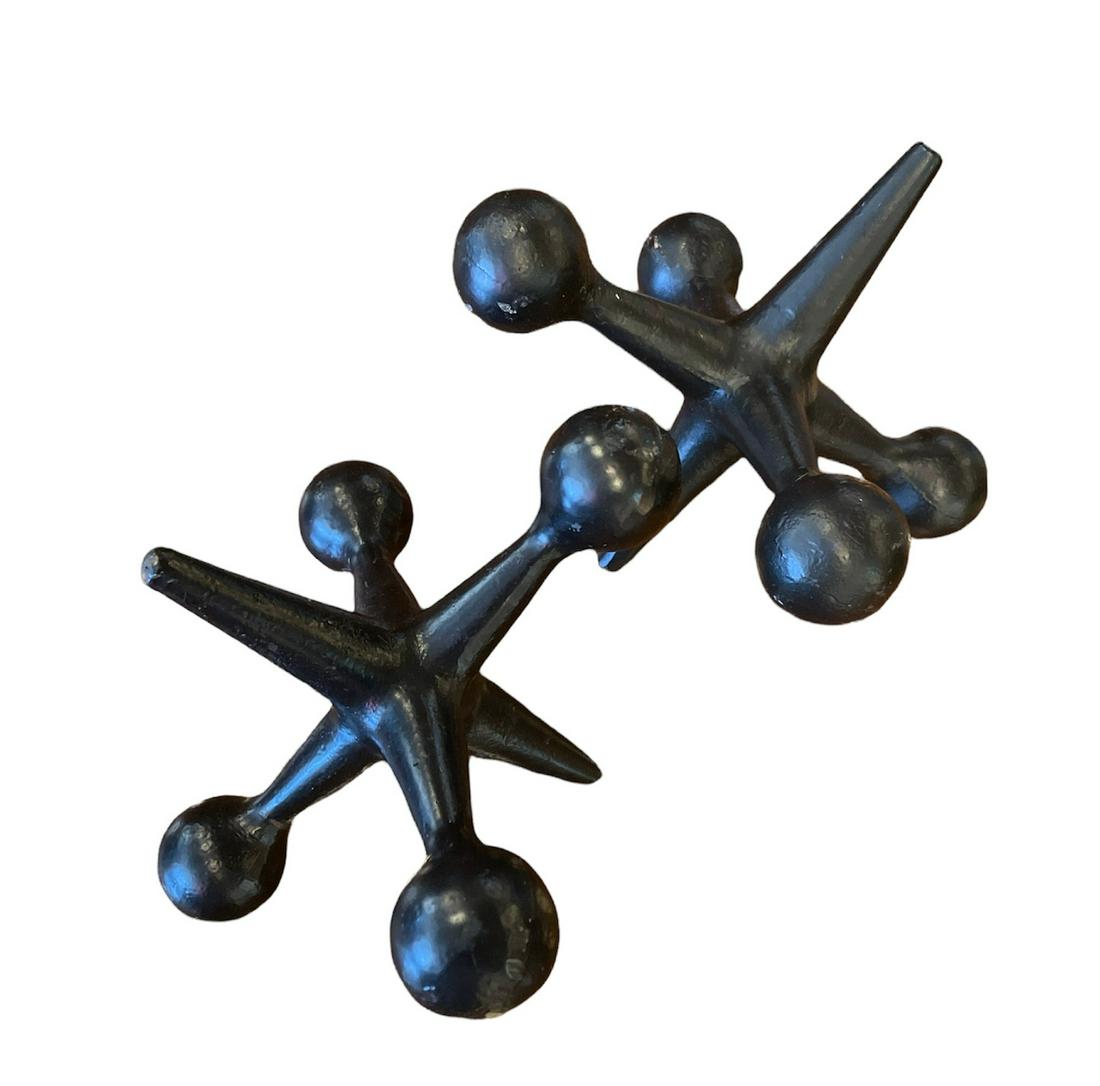 Mid Century BILL CURRY JAKS JACKS Sculpture Bookends: 4.5in H x 7in W