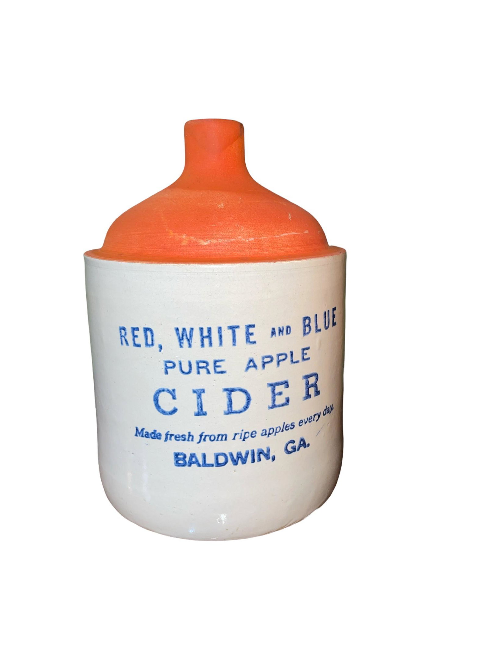 Vintage Red, White & Blue Apple Cider Crock (1 of 5)