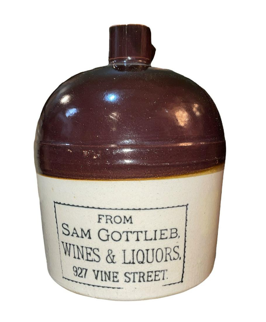 Vintage SAM GOTTLIEB Wines and Liquor Salt Glaze Jug (1 of 4)
