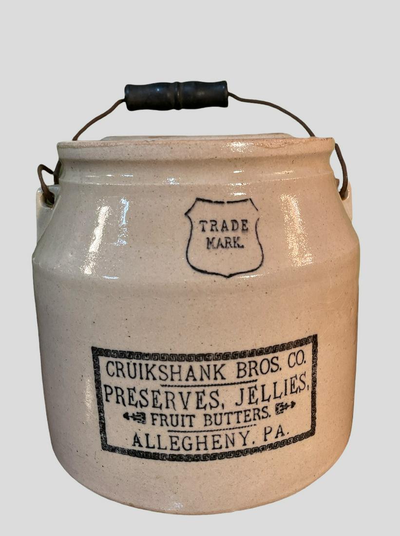 Vintage CRUIKSHANK Preserves Allegheny Pennsylvania Stoneware Two Gallon Jug (1 of 8)