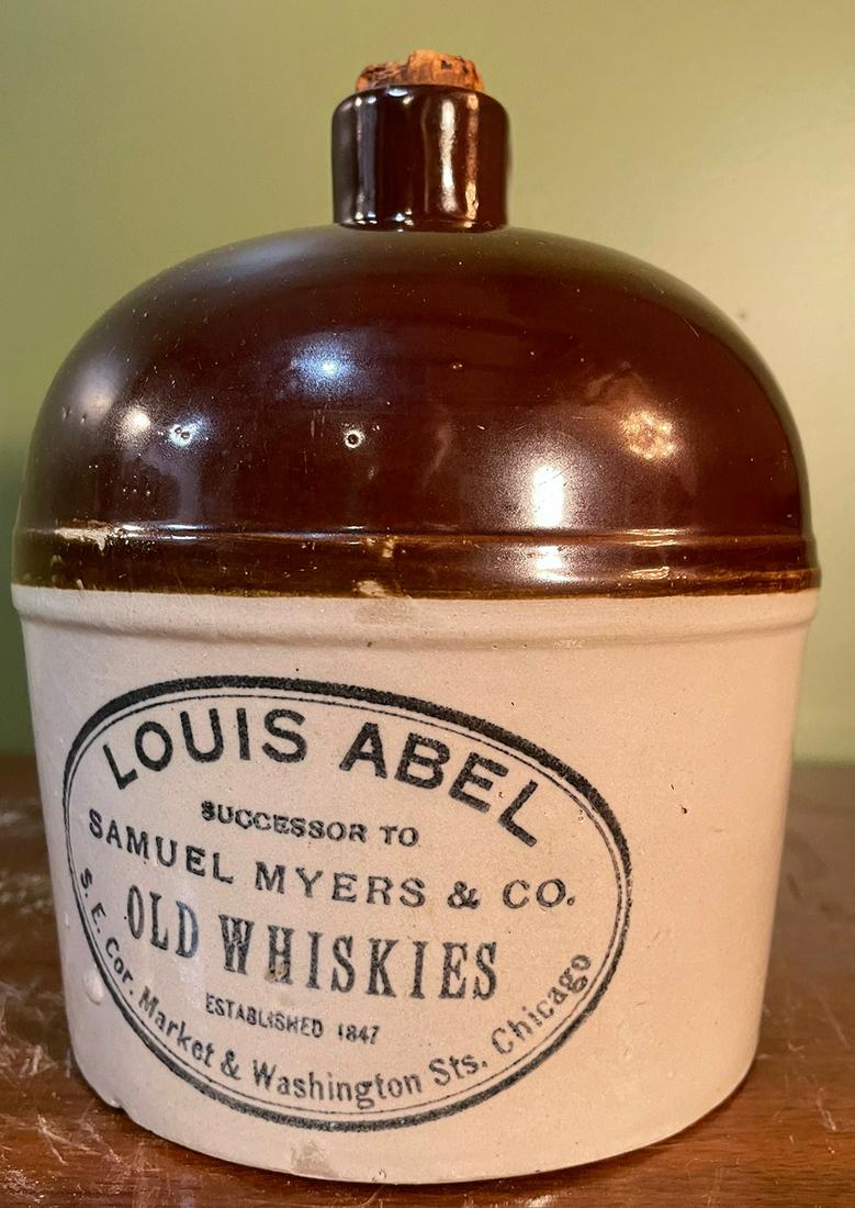 LOUIS ABEL OLD WHISKEY Stoneware Advertising Jug (1 of 4)
