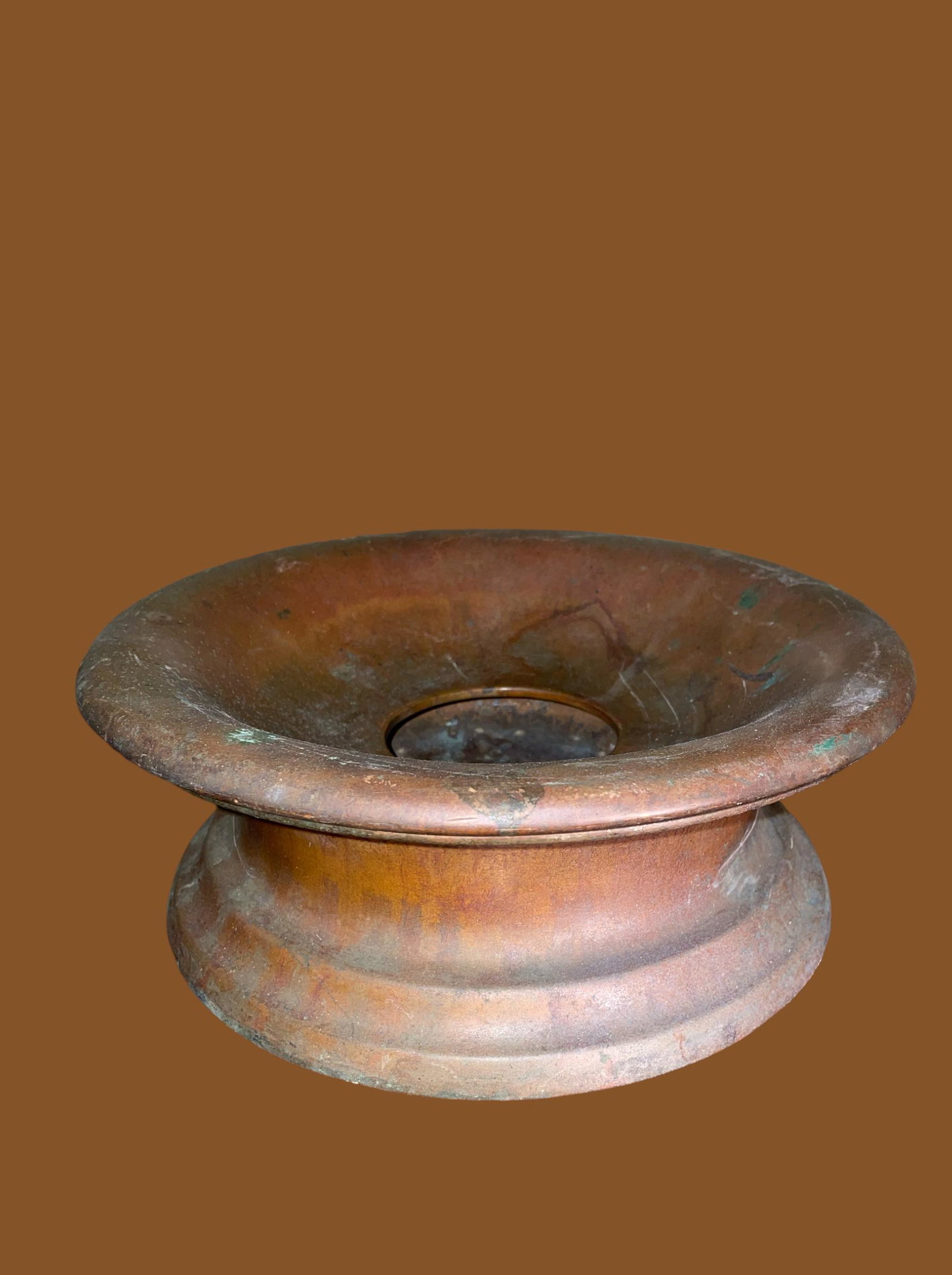 Vintage Primitive Saloon Copper Spittoon With Lid (1 of 7)