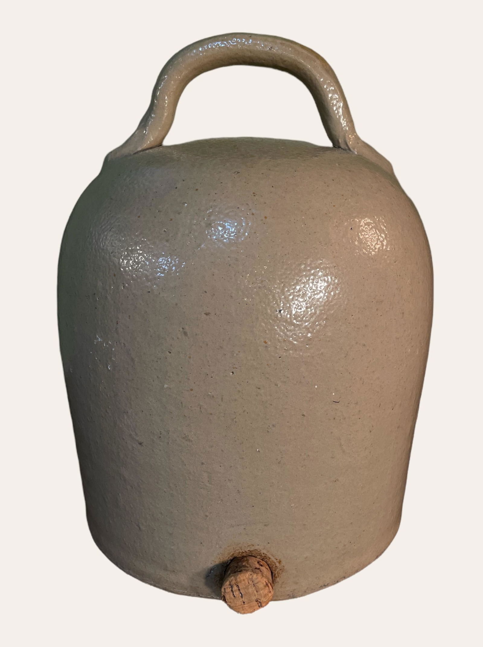 Primitive Stoneware and Salt Glaze Water Jug with Handle (1 of 6)