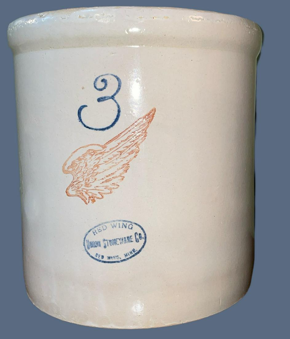 Vintage RED WING 3 Gallon Stoneware Merchant Crock (1 of 7)