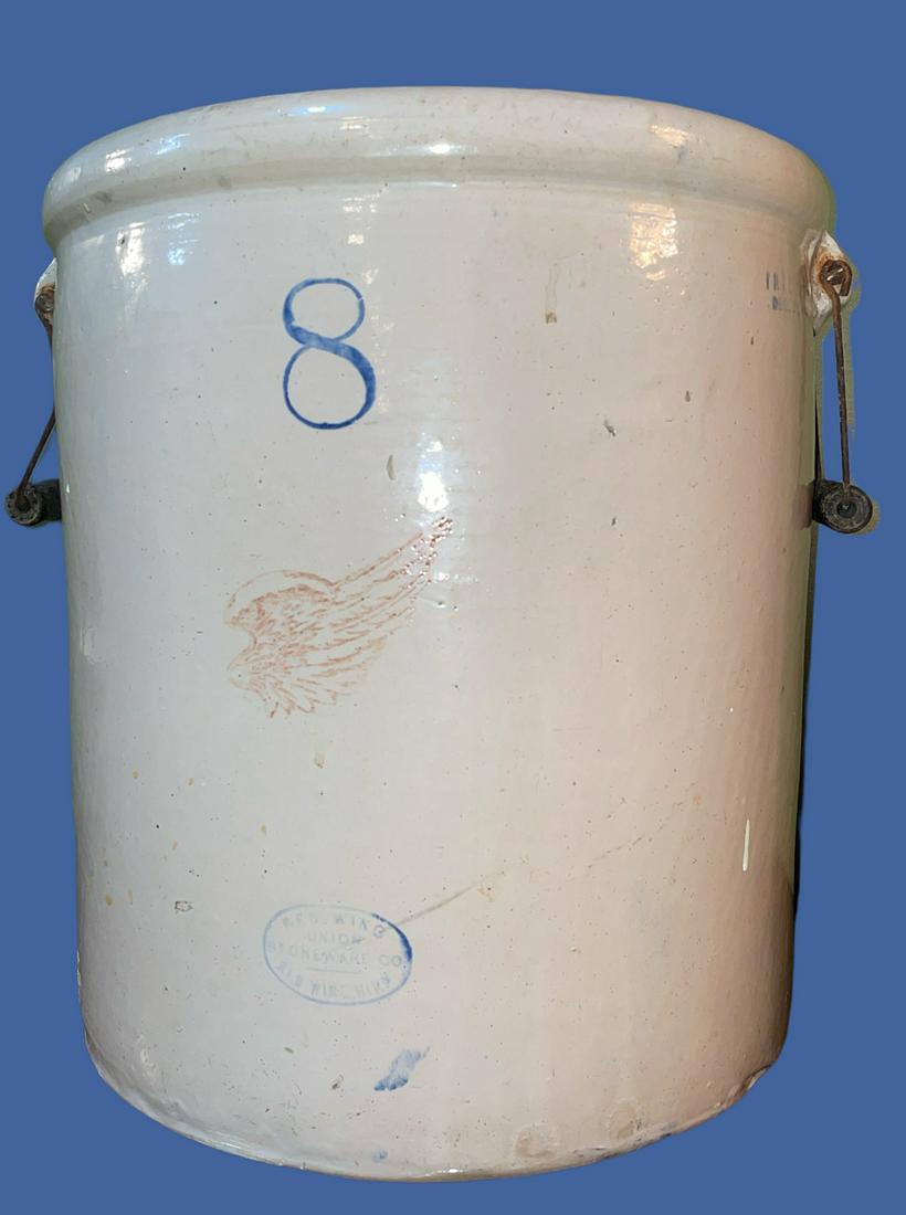 Eight Gallon Vintage Stoneware RED WING Merchant Crock with Handles (1 of 5)